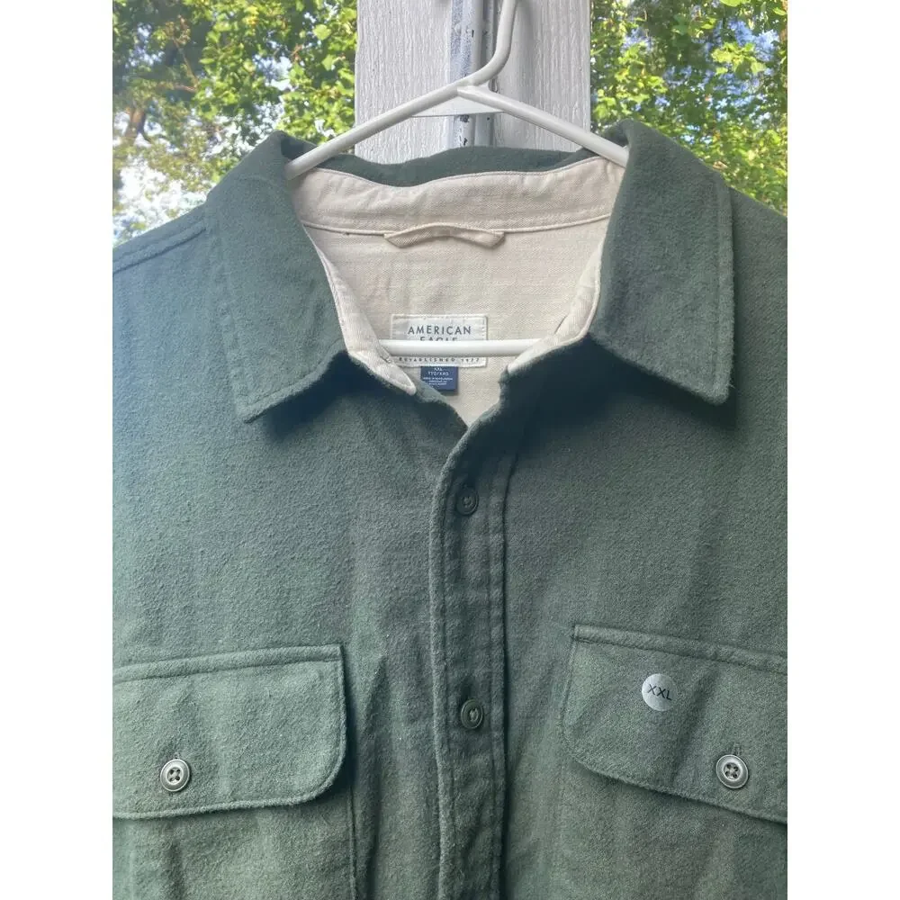 American Eagle -Minimal Cabincore Heavy Duty Soft Thick Brushed Flannel-XXL